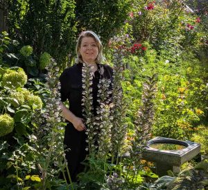 Jennifer Arnott in her garden